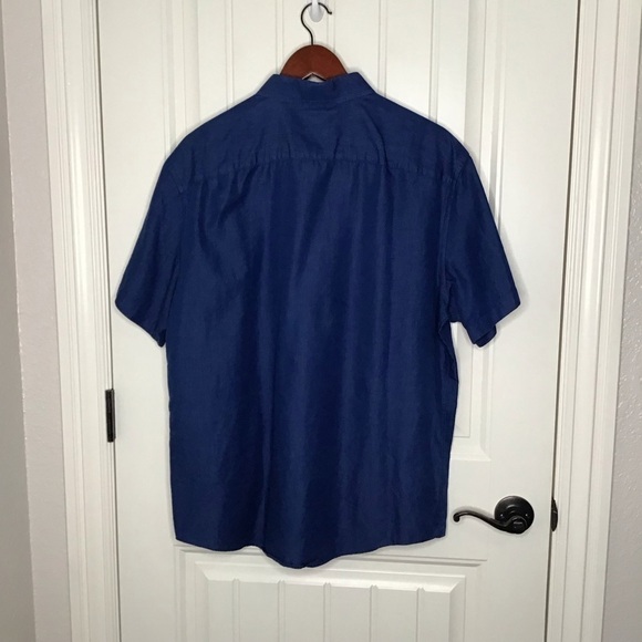 UNTUCKit Altavins Navy Short Sleeve Button Down Shirt. - Picture 6 of 11